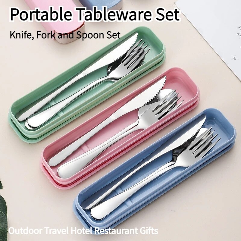 Stainless Steel Cutlery Set Knife Fork Spoon Mirror Polished Portable Comfortable Design For Ev