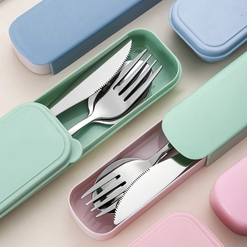 Stainless Steel Cutlery Set Knife Fork Spoon Mirror Polished Portable Comfortable Design For Ev