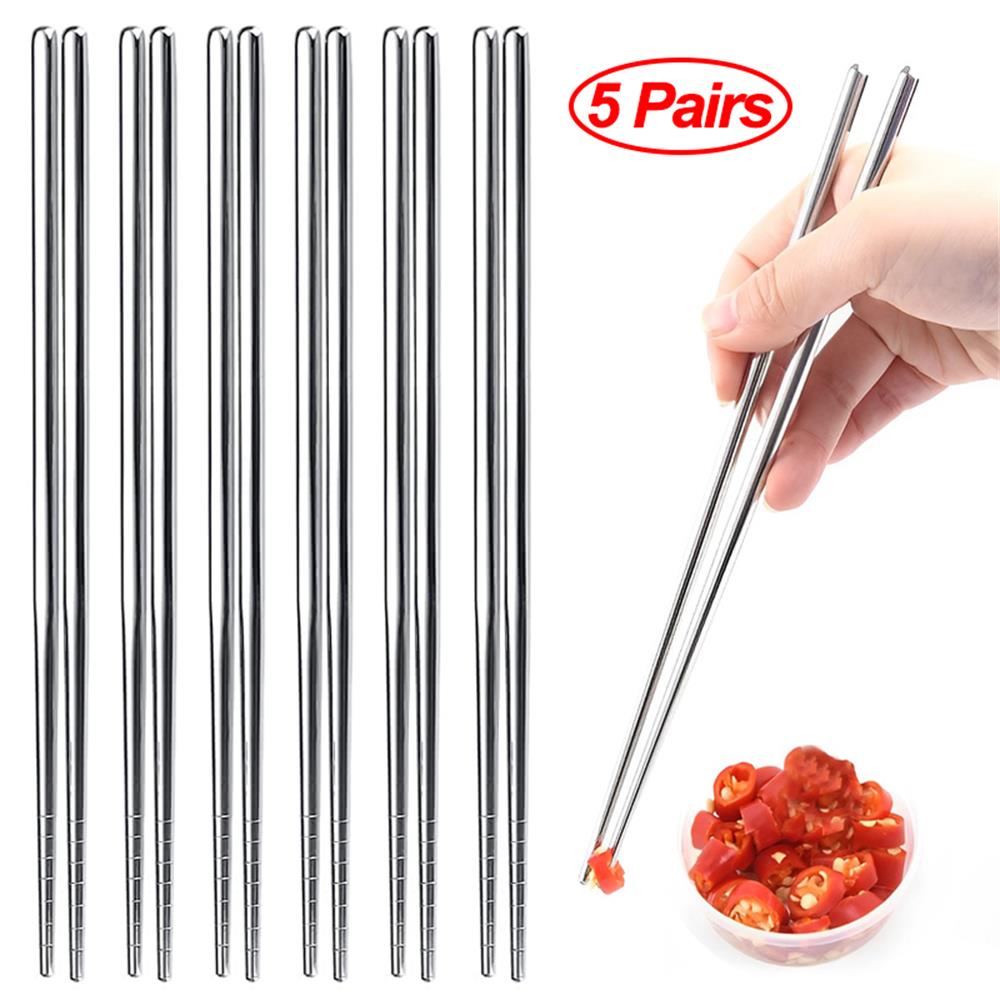 Premium AntiSlip Chinese Japanese Chopsticks Set Pairs Perfect For Sushi Korean Cuisine 5