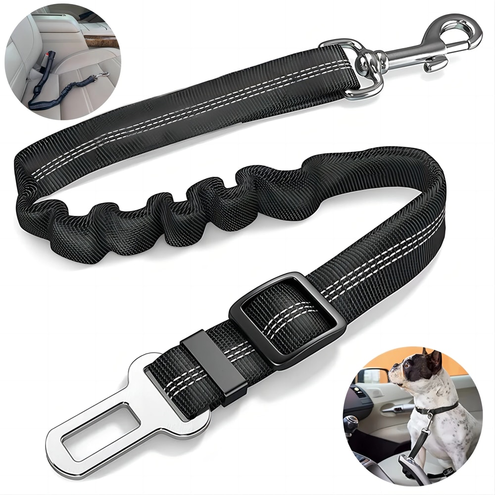 Elastic Nylon Dog Seat Belt For Small And Large Dogs Adjustable Reflective Durable Travel Safety R 0