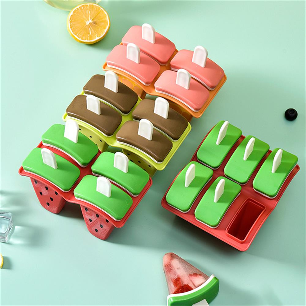 Watermelon Shape Ice Cream Mold With Cover DIY Homemade Popsicle Maker For Frozen Juice And Milk 2