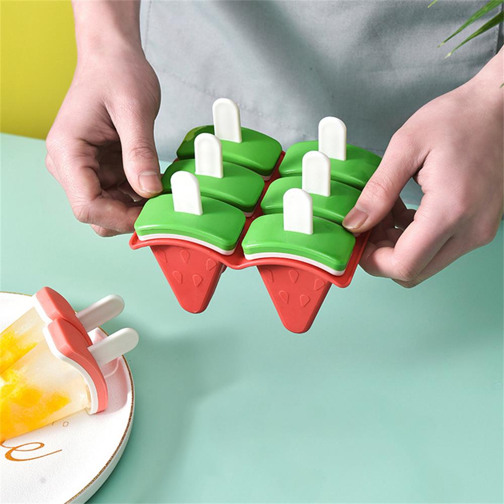 Watermelon Shape Ice Cream Mold With Cover DIY Homemade Popsicle Maker For Frozen Juice And Milk 4