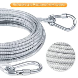 double-headed dog tie out cable leash heavy duty anti-rust steel wire training collar for outdoor use
