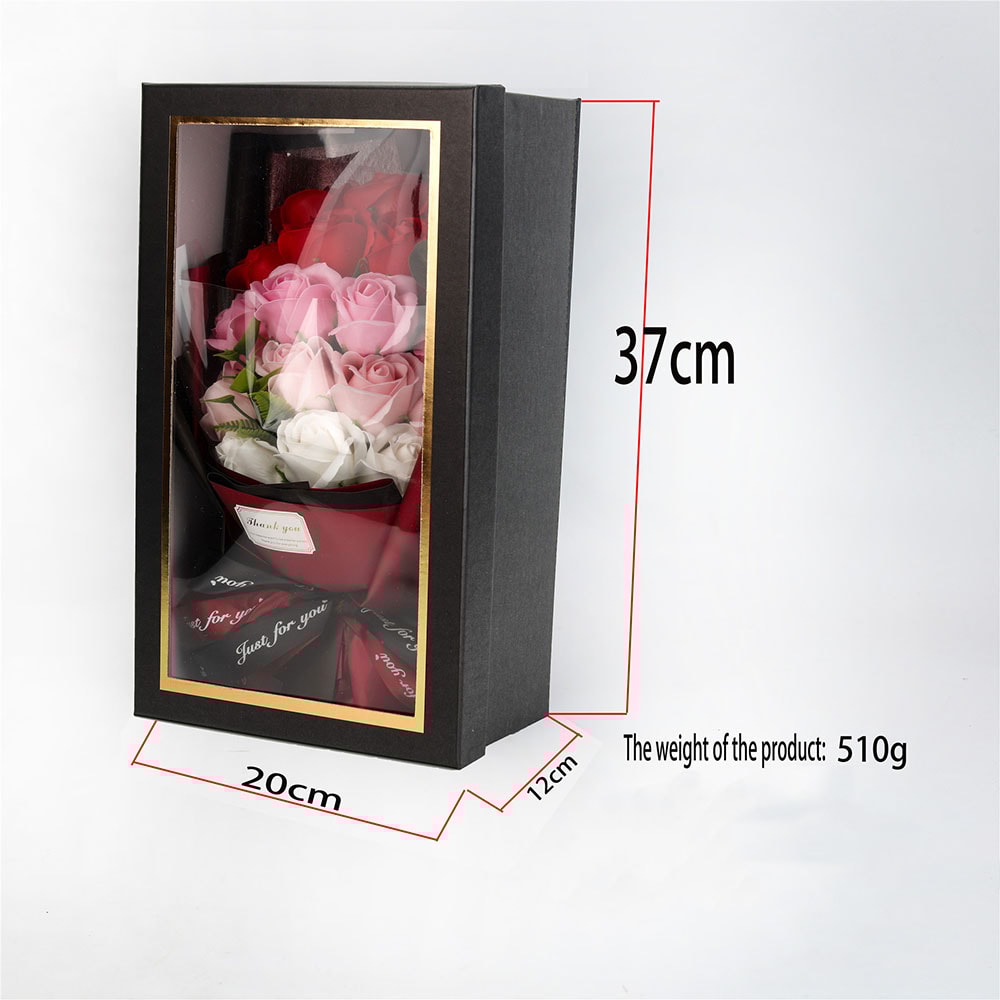 Rose Soap Flower Bouquet Gift Box Artificial Soap Flowers For Valentines Day Weddings Birthdays H 1