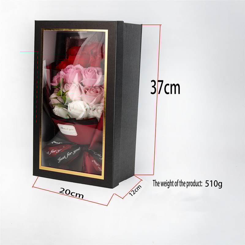 Rose Soap Flower Bouquet Gift Box Artificial Soap Flowers For Valentines Day Weddings Birthdays H 1