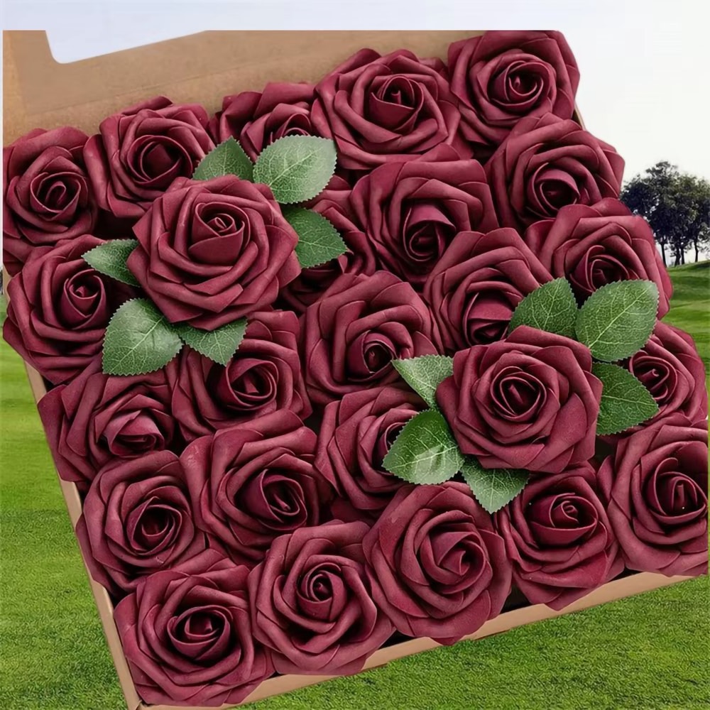 Artificial Roses with Stems for DIY Wedding Bouquets & Home Decorations