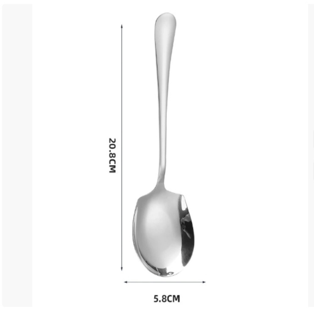 Ergonomic Stainless Steel Rice Spoon – Large Metal Serving Spoon for Salad, Pasta & Kitchen Use