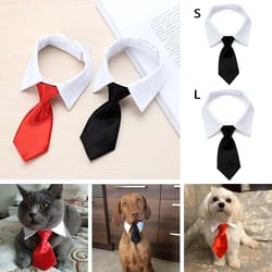 black & red tuxedo bow tie for pets – elegant necktie collar for dogs & cats, perfect for weddings, holidays, and partie