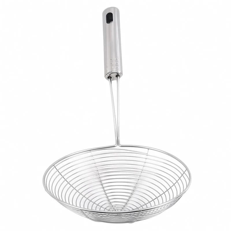 Oval Skimmer Stainless Steel Oil Pot Kitchen Strainer Mesh Filter For Cooking And Frying 4