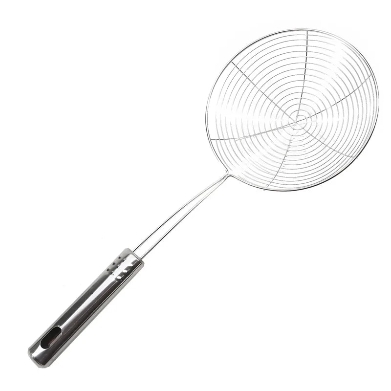 Oval Skimmer Stainless Steel Oil Pot Kitchen Strainer Mesh Filter For Cooking And Frying 5