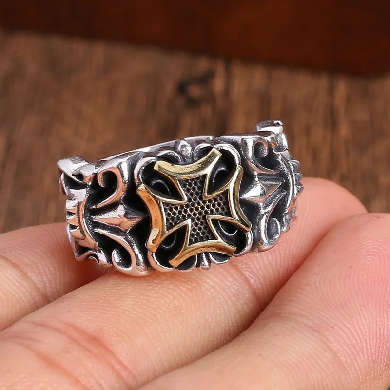 Punk Cross Ring for Men – Adjustable Gothic Design, Retro Street Fashion Jewelry