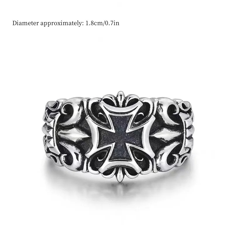 Punk Cross Ring for Men – Adjustable Gothic Design, Retro Street Fashion Jewelry