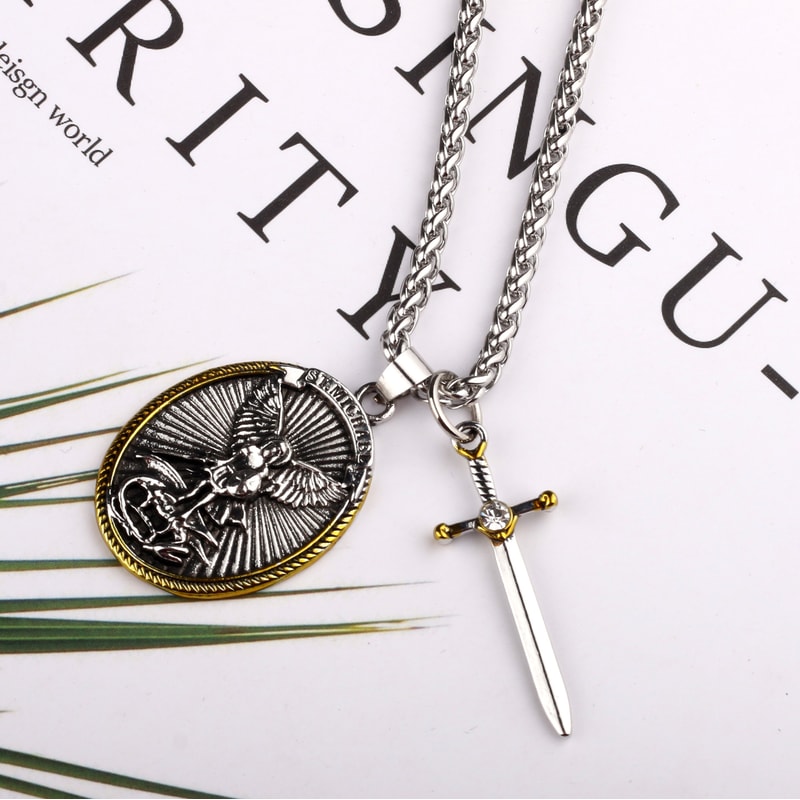 St. Michael The Archangel Catholic Patron Saint Pendant Necklace – Spiritual Protection & Faith