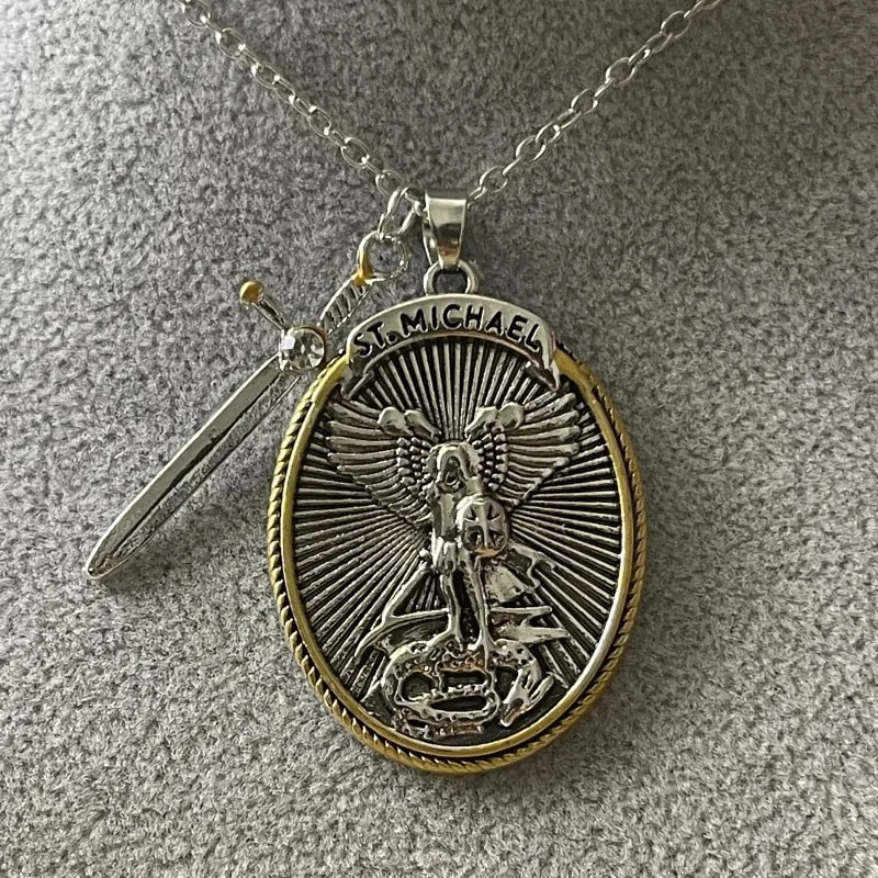 St. Michael The Archangel Catholic Patron Saint Pendant Necklace – Spiritual Protection & Faith