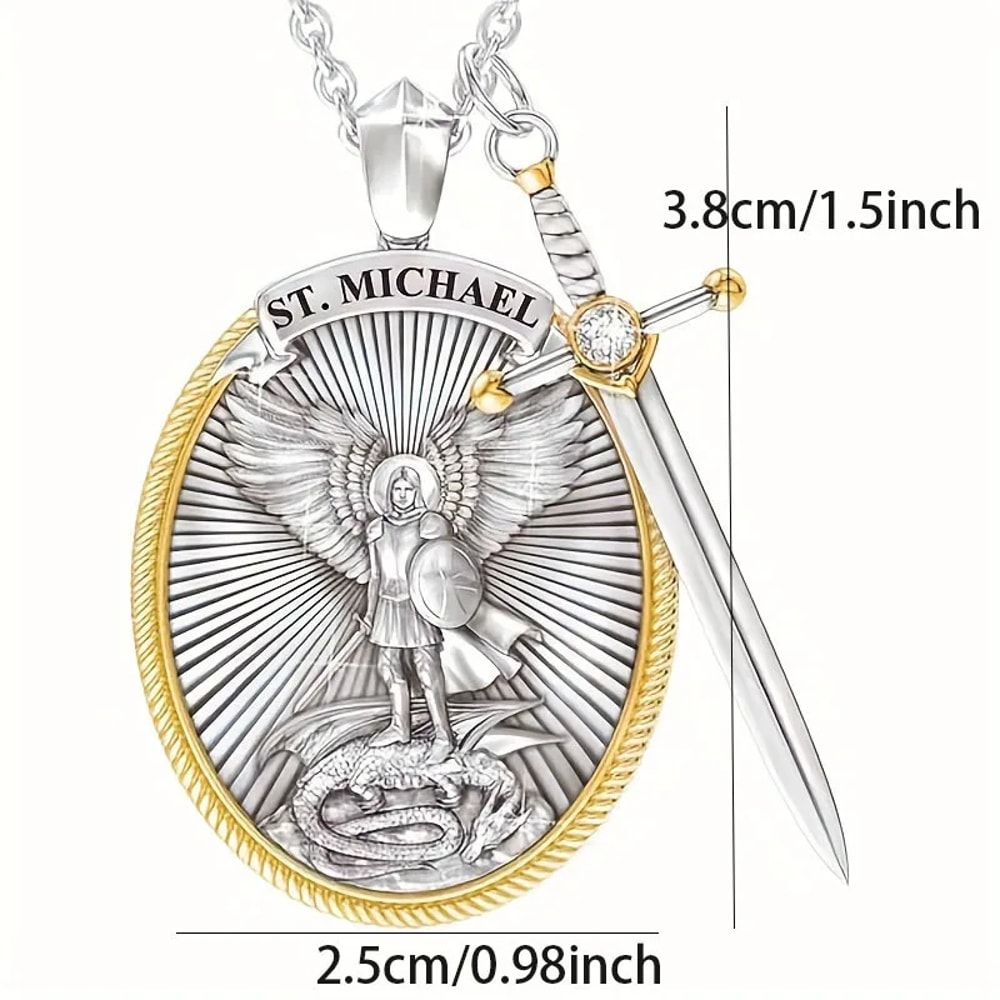 St. Michael The Archangel Catholic Patron Saint Pendant Necklace – Spiritual Protection & Faith