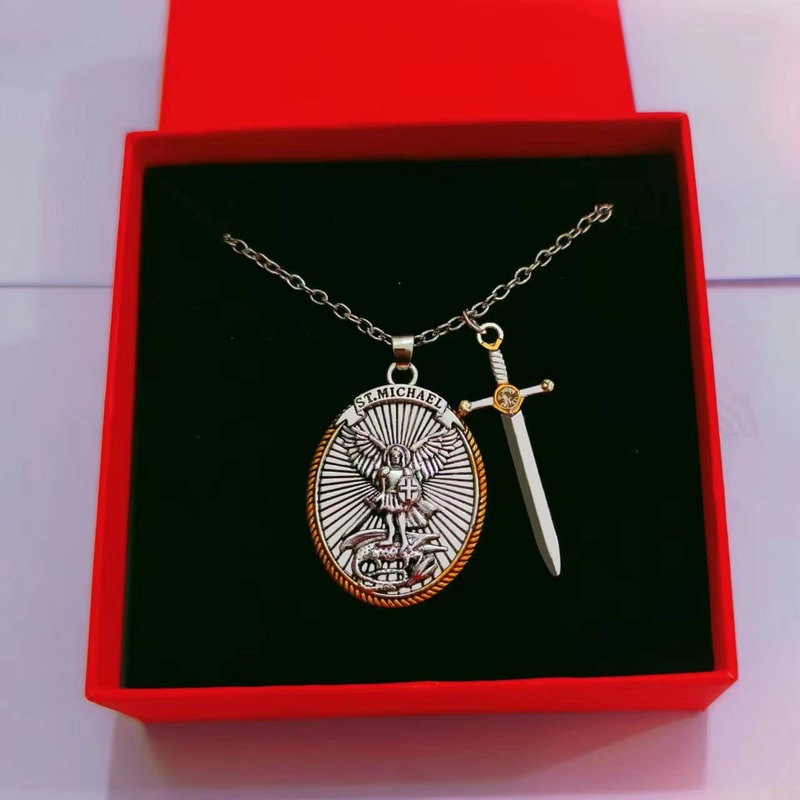 St. Michael The Archangel Catholic Patron Saint Pendant Necklace – Spiritual Protection & Faith
