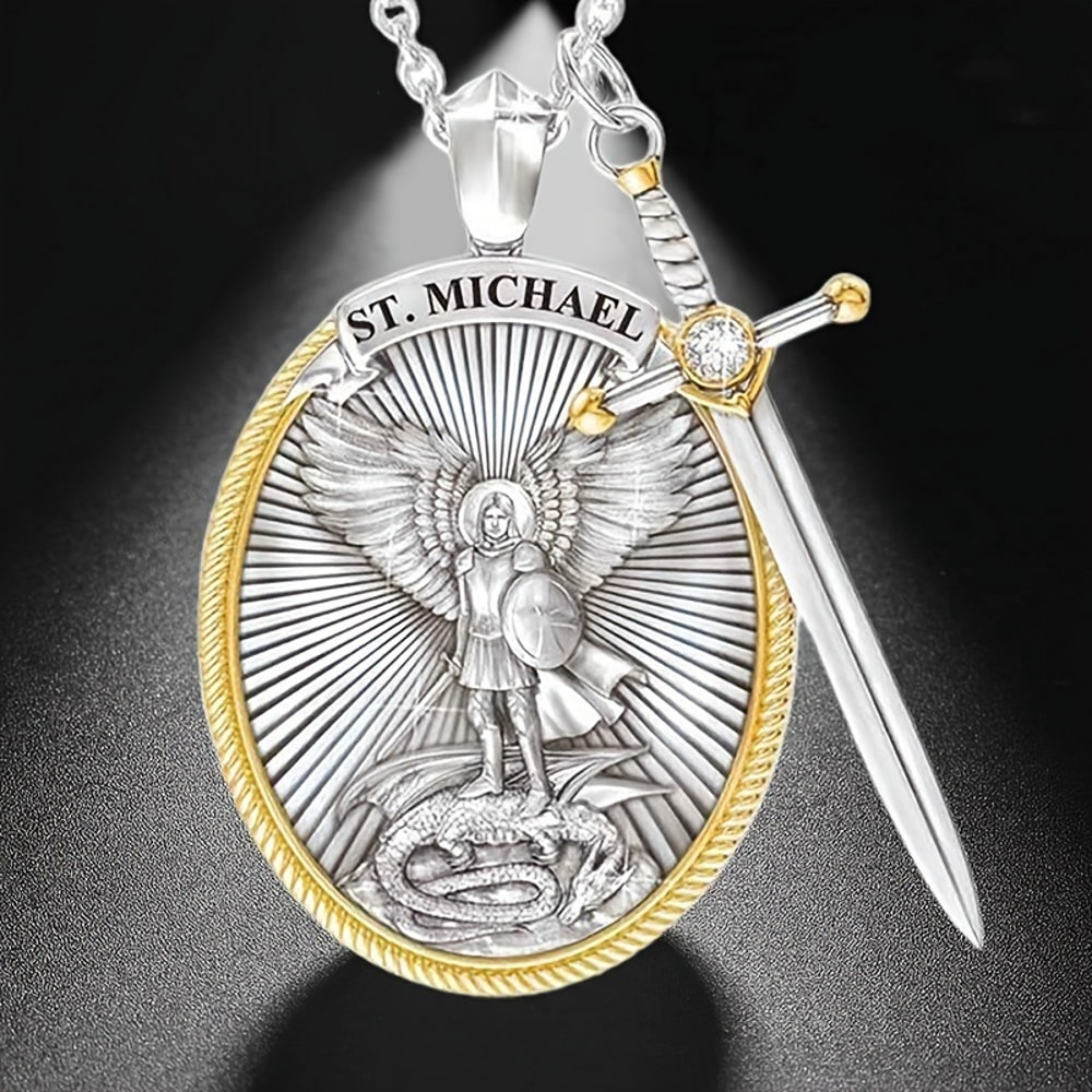 St. Michael The Archangel Catholic Patron Saint Pendant Necklace – Spiritual Protection & Faith