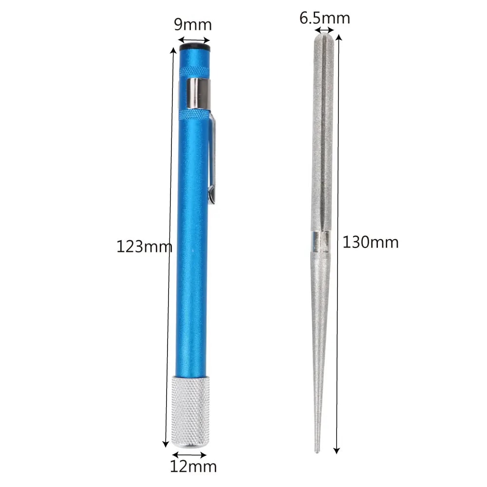 Knife Sharpener for Fishhook & Knife – Diamond Plated Carbon Steel Pen Shape Grindstone