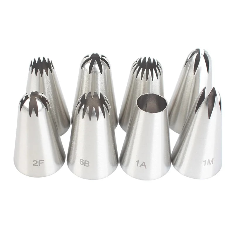 Set of Stainless Steel Piping Nozzles Cake Decorating Tips for Icing & Cream