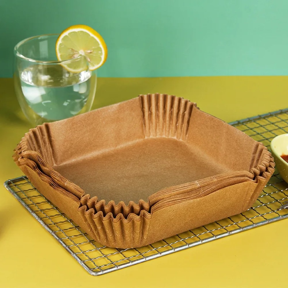 Air Fryer Paper Liner - Non-Stick Disposable Baking Pads for Easy Frying