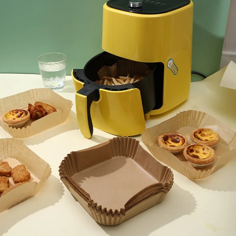 Air Fryer Paper Liner - Non-Stick Disposable Baking Pads for Easy Frying