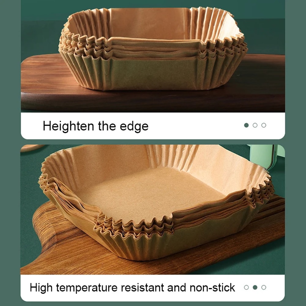 Air Fryer Paper Liner - Non-Stick Disposable Baking Pads for Easy Frying