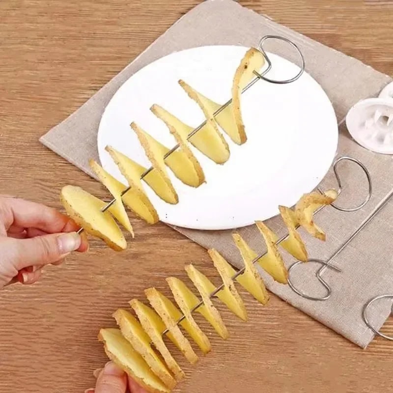 Spiral Potato Cutter –Easy Vegetable Slicer for Spiral Fries and Garnishes