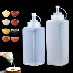 squeeze condiment bottle with lid plastic squeeze bottle for jam, salad dressing, and sauces kitchen storage
