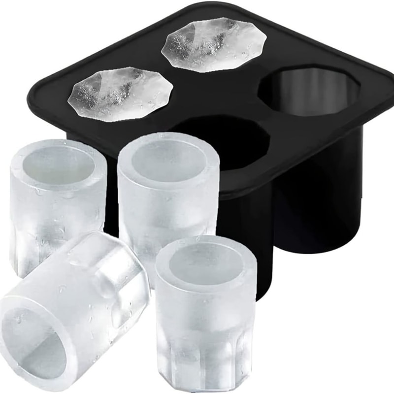 Cup Silicone Ice Cube Mold Tray – Shot Glass Shaped for Whiskey, Beer, and Cocktails