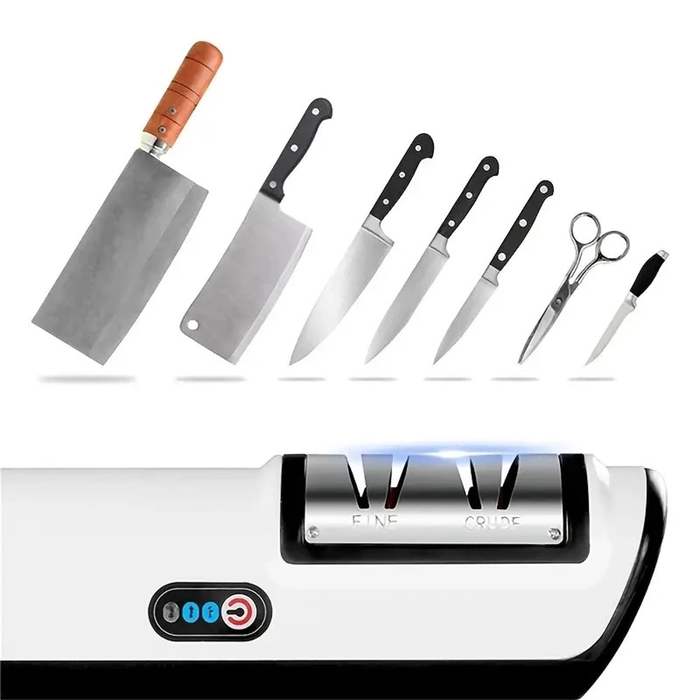 Electric Knife Sharpener Multifunctional 4Gear Automatic Kitchen Accessory 3