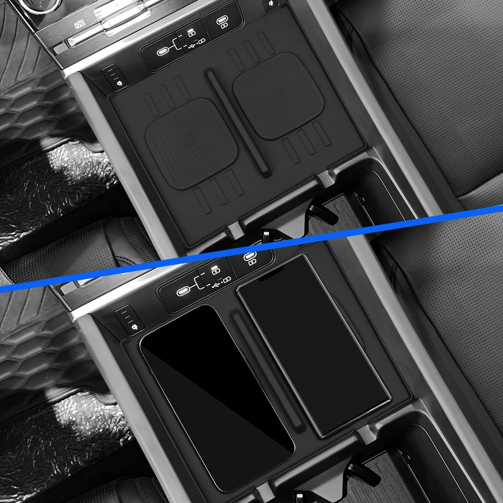 Wireless Charging Pad for Hyundai Santa Fe - Non-Slip Silicone Car Phone Charger Mat, Auto Interior Accessory