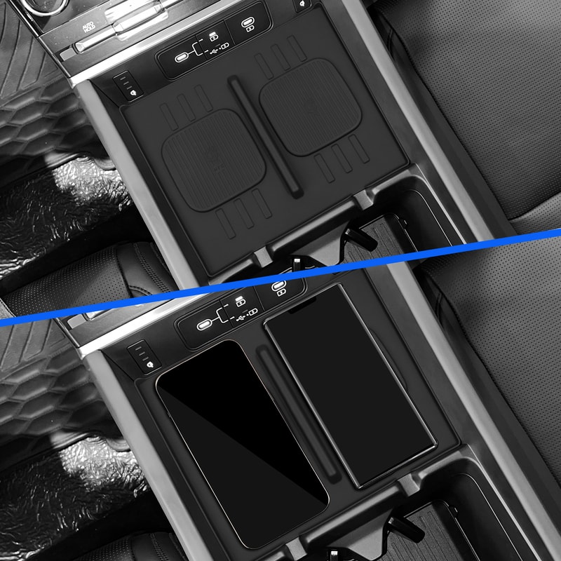 Wireless Charging Pad for Hyundai Santa Fe - Non-Slip Silicone Car Phone Charger Mat, Auto Interior Accessory