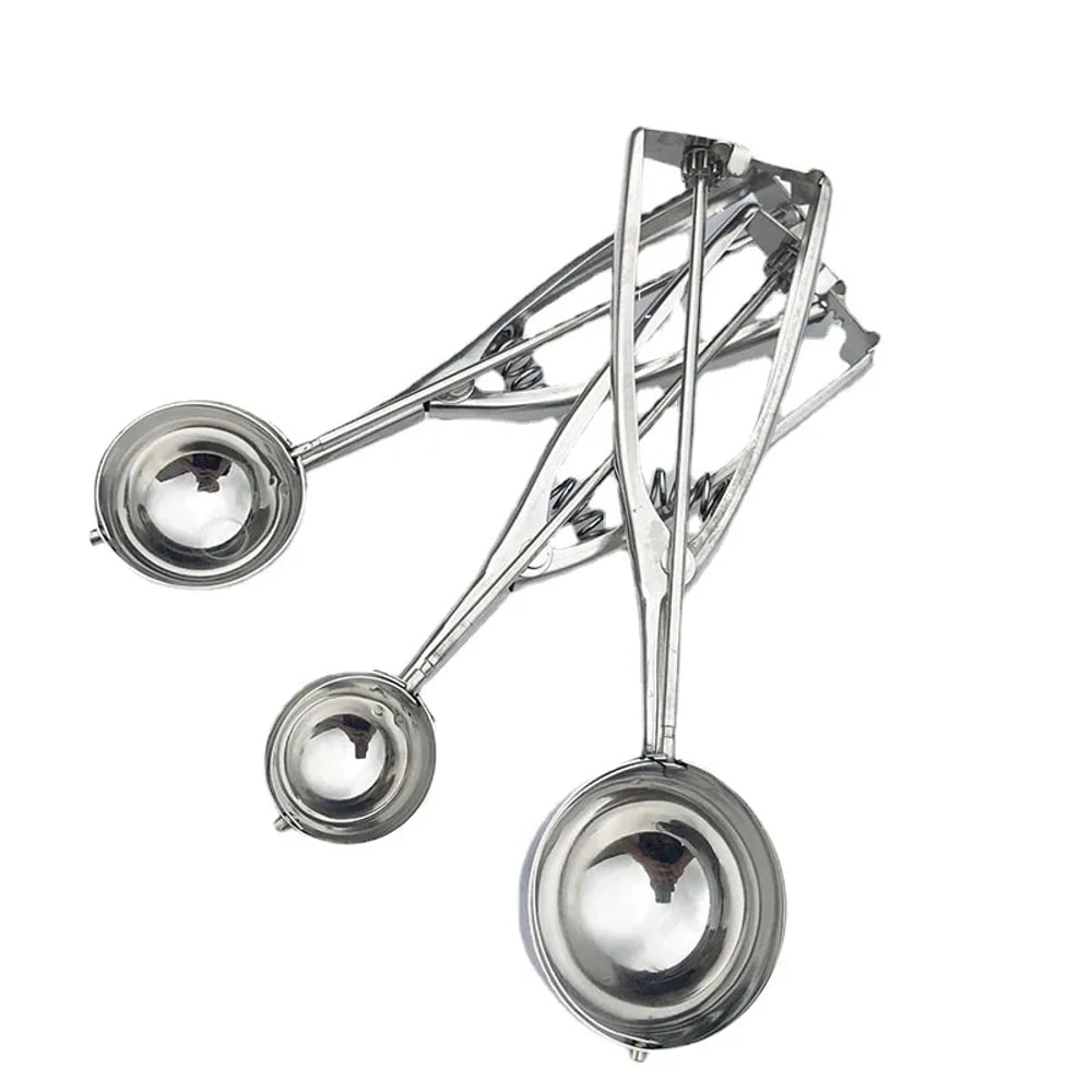 Stainless Steel Ice Cream Scoop with Spring Handle – Perfect for Ice Cream, Potatoes, Watermelon Balls, and More