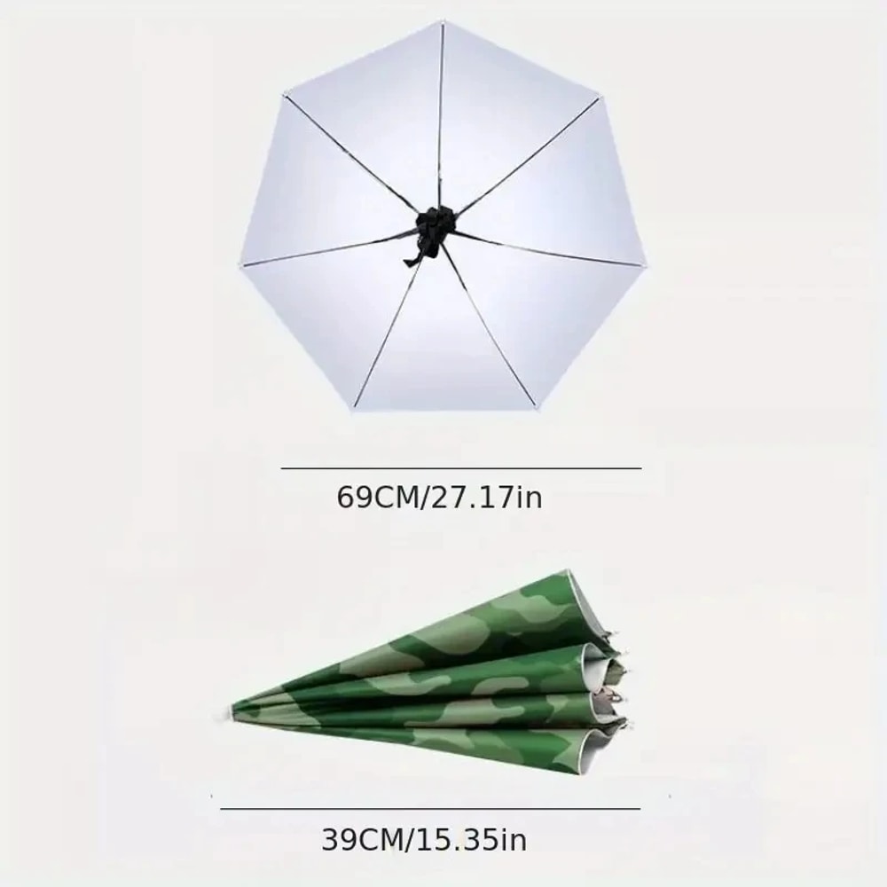 Folding Hat Umbrella for Men and Women - Windproof Outdoor Sunshade Umbrella