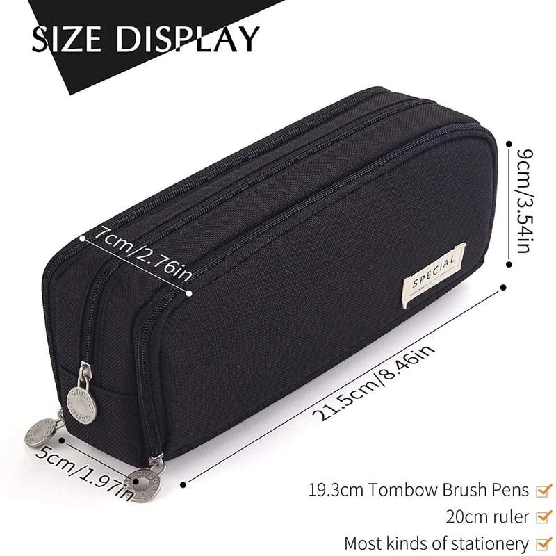 Large Storage Pencil Case Compartment Bag With DoubleSide Open Design Student Stationery Desk Organ 2