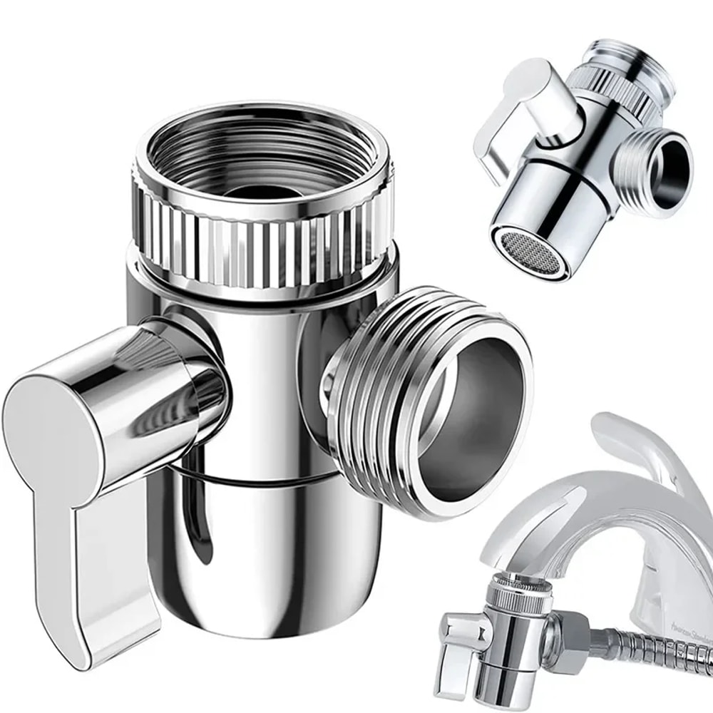 Faucet Adapter Diverter Valve – Kitchen Sink Splitter Water Tap Connector for Toilet Bidet and Shower
