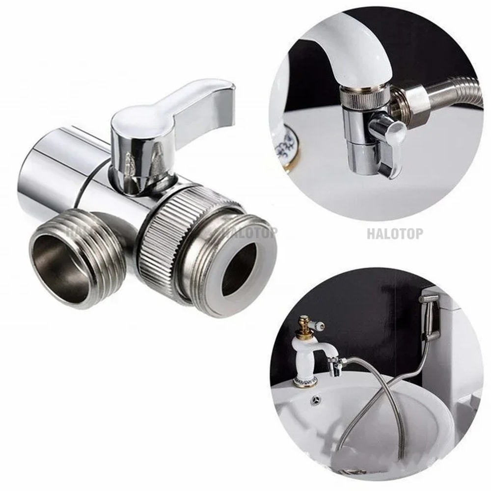 Faucet Adapter Diverter Valve – Kitchen Sink Splitter Water Tap Connector for Toilet Bidet and Shower
