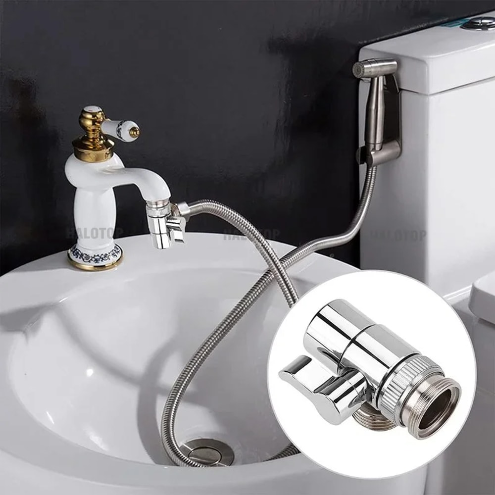 Faucet Adapter Diverter Valve – Kitchen Sink Splitter Water Tap Connector for Toilet Bidet and Shower