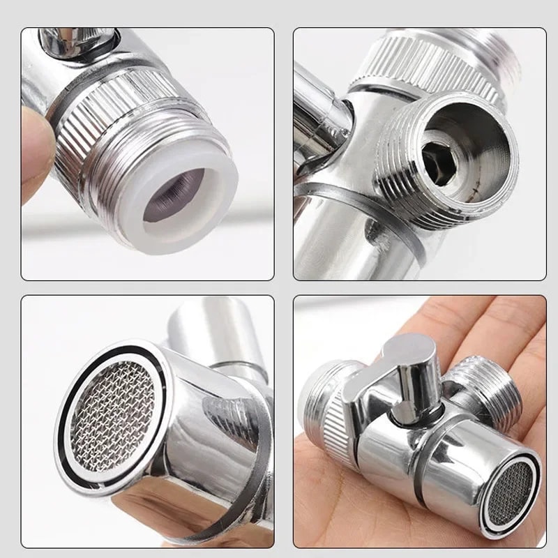 Faucet Adapter Diverter Valve – Kitchen Sink Splitter Water Tap Connector for Toilet Bidet and Shower