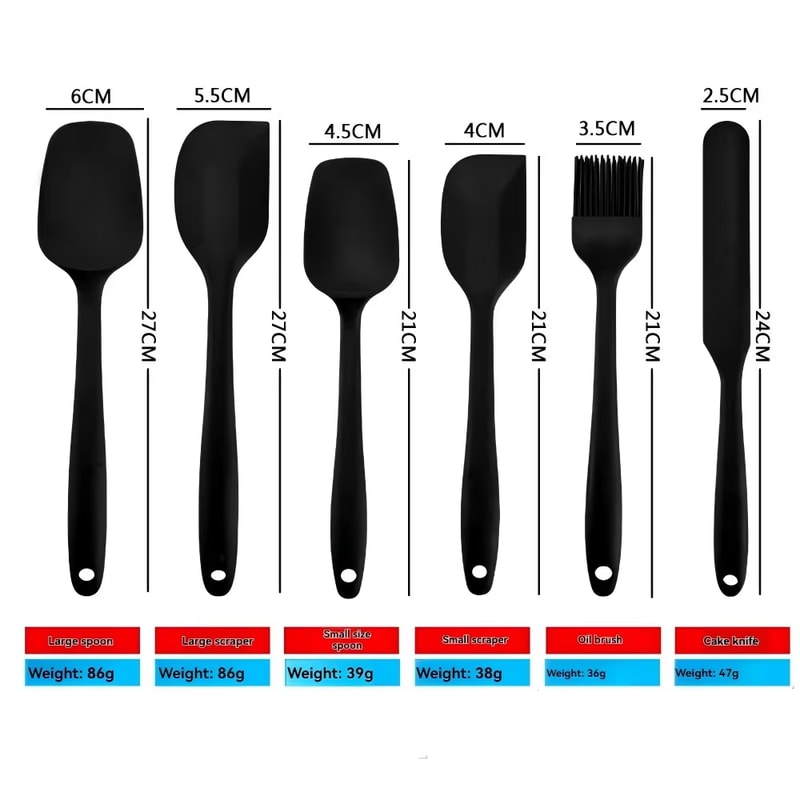 Silicone Kitchen Spatula Set – Non-Stick Bakehouse Tools for Cooking, BBQ, and Baking