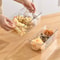 Transparent Plastic Storage Bins with Dividers for Fridge & Kitchen Organization