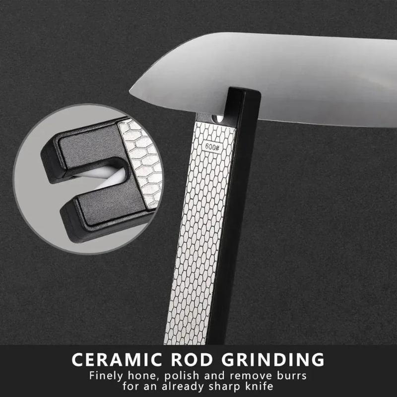 Portable Foldable Diamond Knife Sharpener – Ideal for Kitchen, Camping, Hiking, and Outdoor Use – Non-Slip Handle