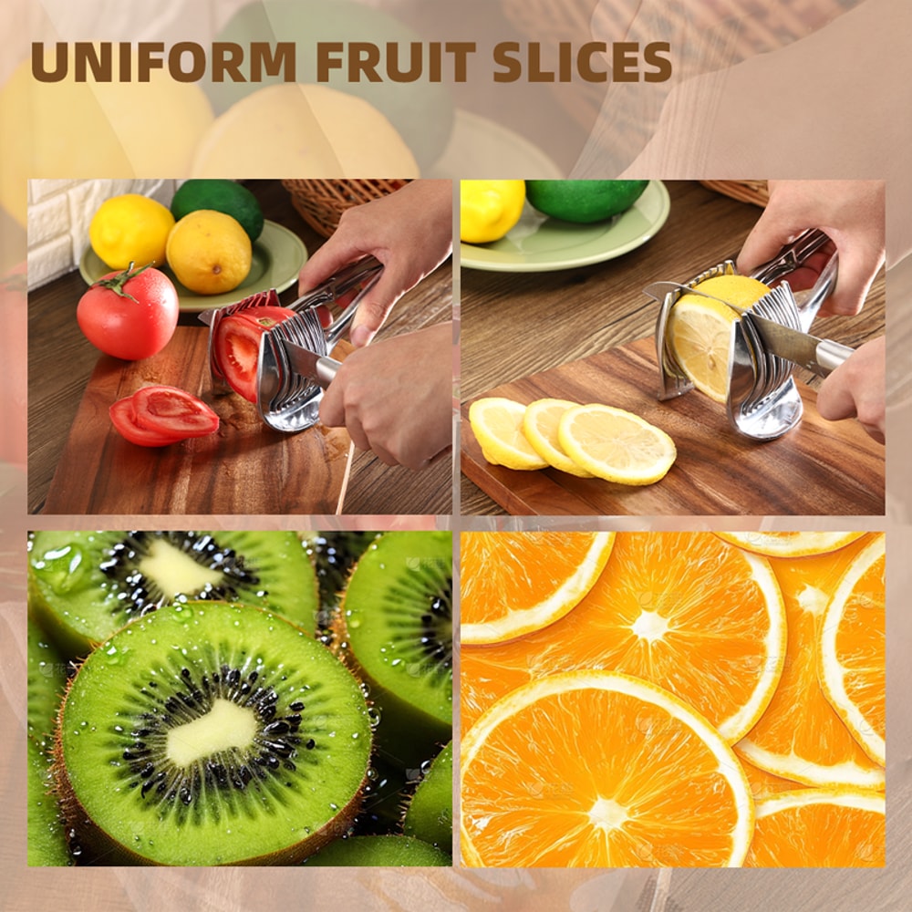 Stainless Steel Handheld Kitchen Slicer – Multifunctional Fruit & Vegetable Cutter for Easy Orange & Lemon Slicing