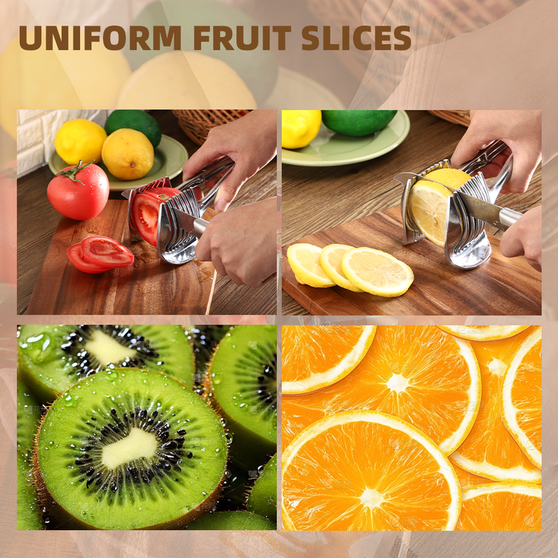 Stainless Steel Handheld Kitchen Slicer – Multifunctional Fruit & Vegetable Cutter for Easy Orange & Lemon Slicing