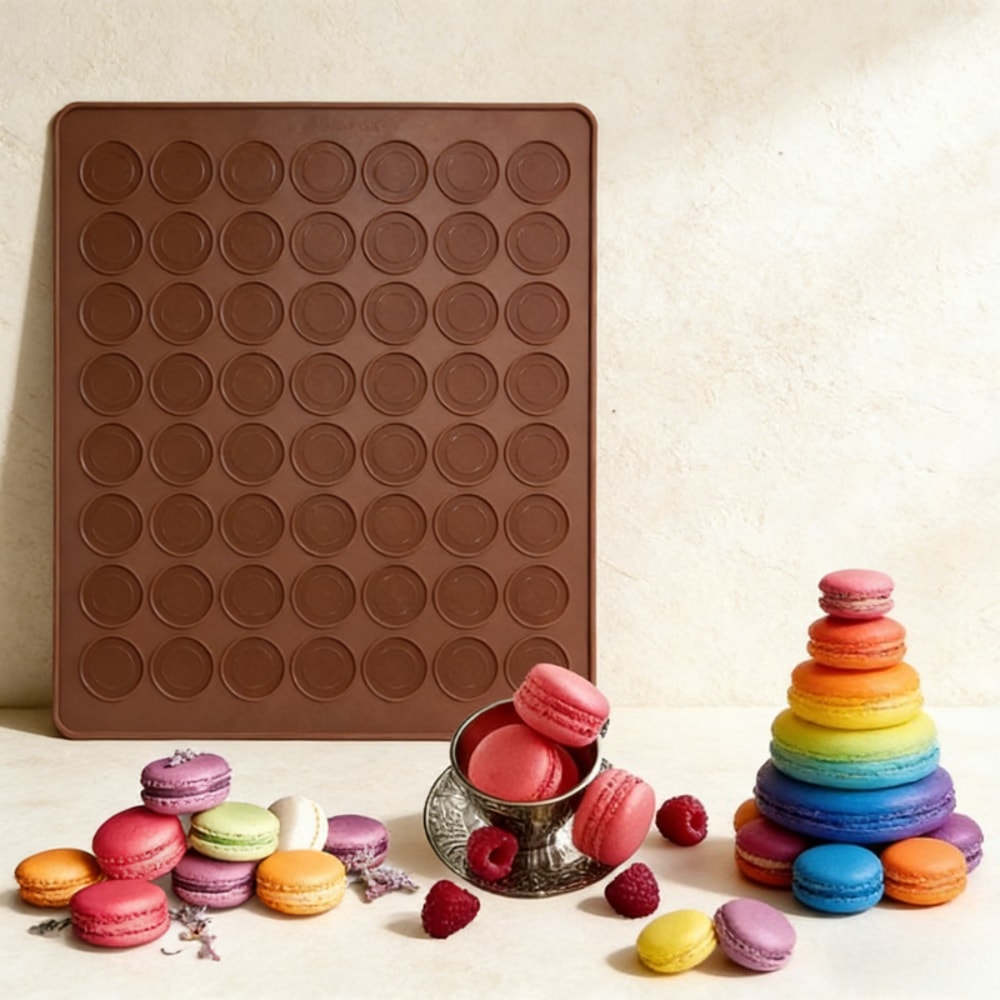 Non-Stick Silicone Macaron Baking Mat - Food Grade, Safe, and Reusable