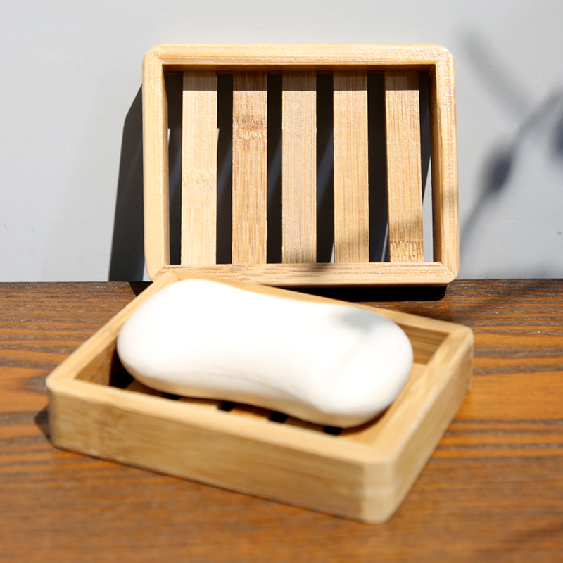 Natural Bamboo Soap Dish – Multi-functional Wooden Soap Holder for Sink, Shower & Bathroom