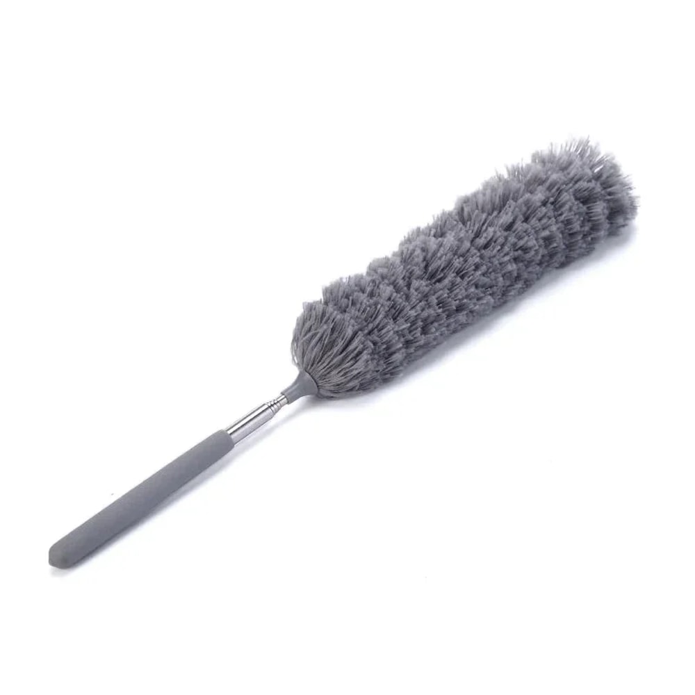 Telescopic Stainless Steel Feather Duster With Microfiber Cleaning Brush 7