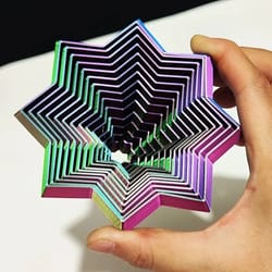 printed fractal hexagon toy – mesmerizing spiral design, pocket-sized stress reliever, exquisite decor & gift item
