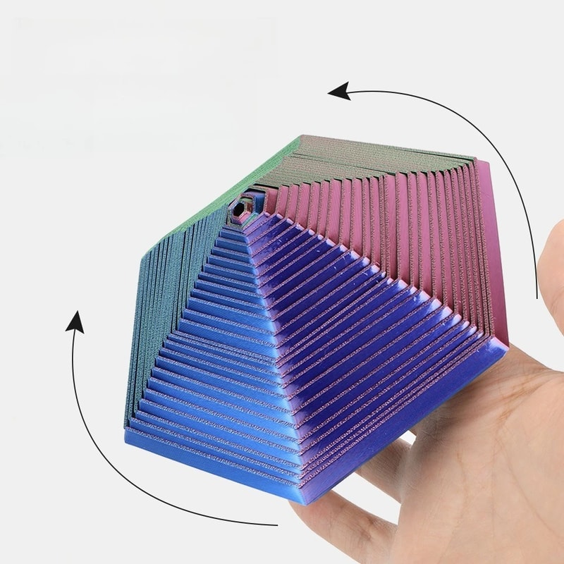 Printed Fractal Hexagon Toy Mesmerizing Spiral Design PocketSized Stress Reliever Exquisite Decor 1