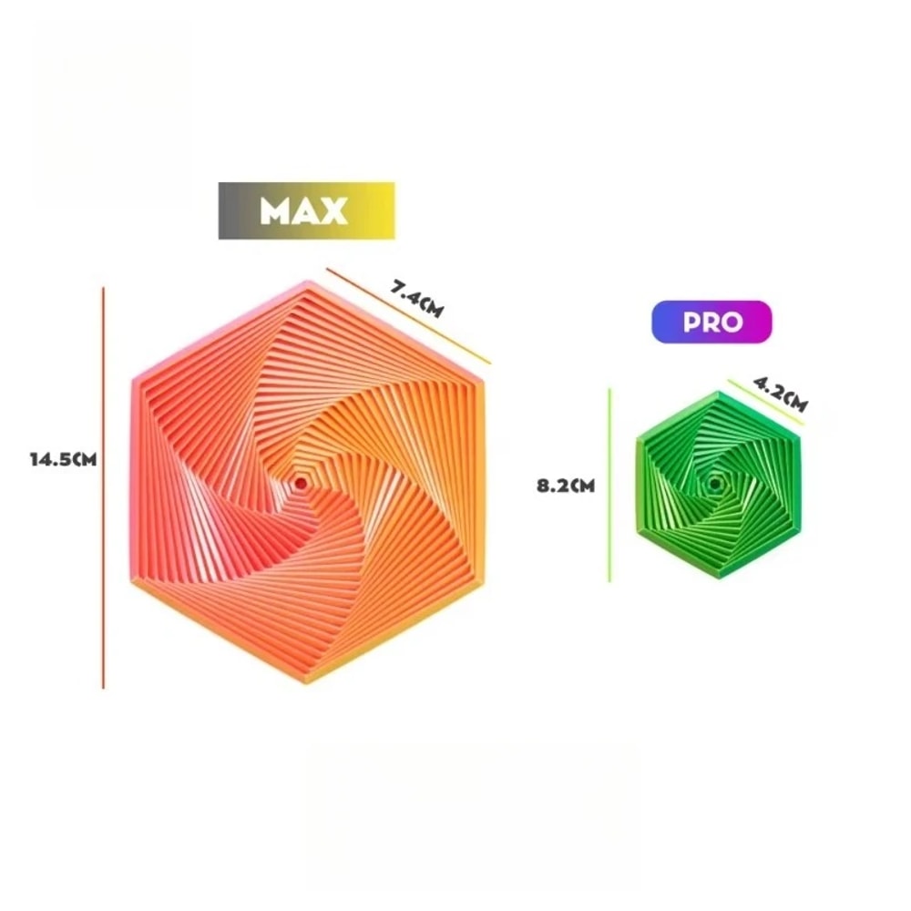 Printed Fractal Hexagon Toy Mesmerizing Spiral Design PocketSized Stress Reliever Exquisite Decor 3